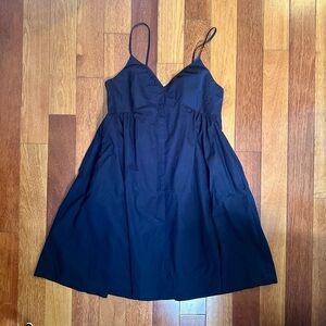 GAP | Spaghetti strap a-line cotton dark blue dress w/ pockets size large (med)